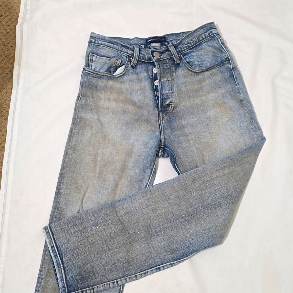LEVIS MADE AND Crafted shimmering/stained cropped jeans size 27/26